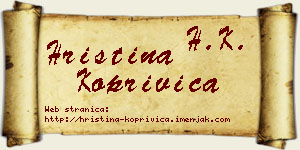 Hristina Koprivica vizit kartica
